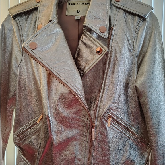 True Religion Jackets & Blazers - True Religion Rose Gold Metallic Women's Jacket